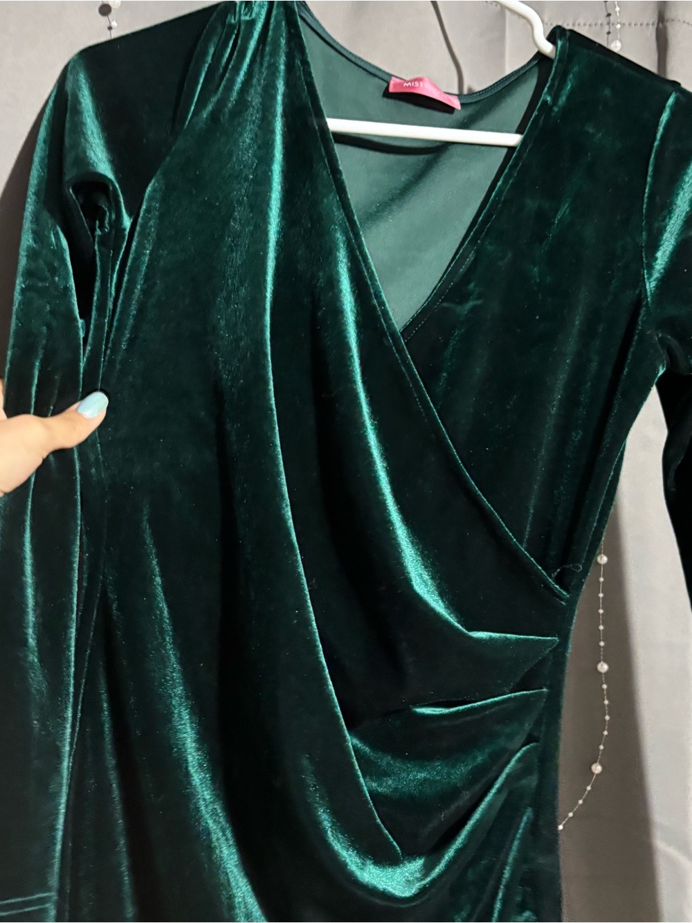 Misty Rose velvet bodycon mini dress - Picture 2 of 5